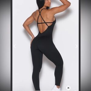 Bombshell Sportswear Gray Sculpt Built in Sport-bra 4-Way Stretch Jumpsuit NWT M